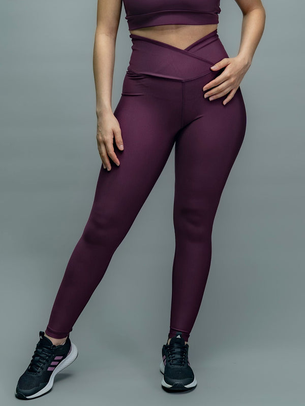 Pantalon Legging V simple Grenat -1087-