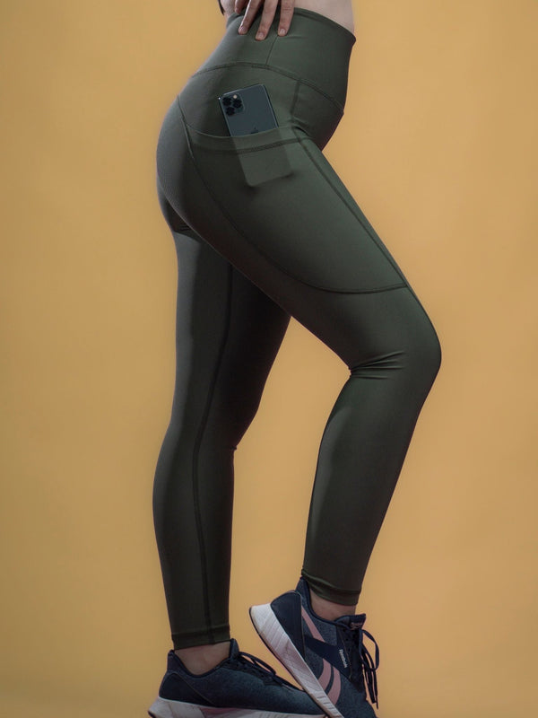 Big Size Legging avec poche Vert -802-