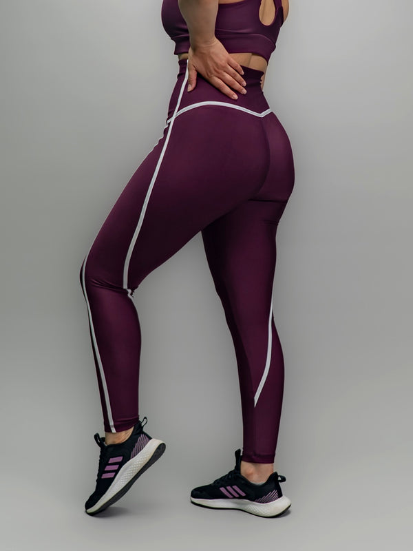 Big Size Legging Grenat a Motifs -373-