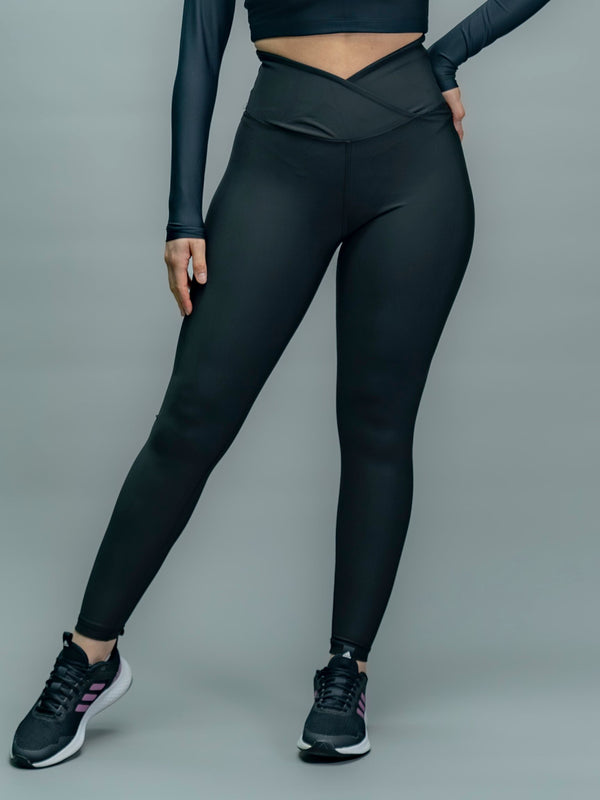 Pantalon Legging V simple Noir -1033-